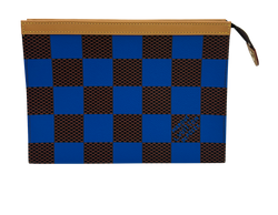Pochette Voyage, Canvas, Damier, Azul/Marron, Chip, 4*